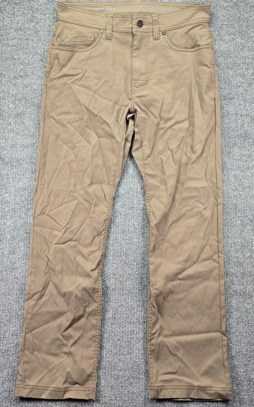 Prana Brion Pants 30x30 Slim Fit Brown Outdoor Hiking Stretch Nylon Travel Chino